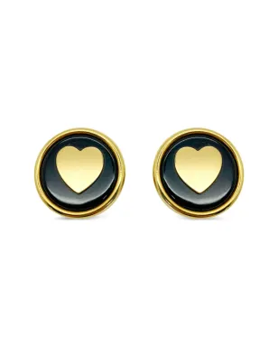 Jennifer Gibson Jewellery 1980年代 Moschino ハートイヤリング - ゴールド - サムネイル1