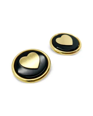 Jennifer Gibson Jewellery 1980年代 Moschino ハートイヤリング - ゴールド - サムネイル2