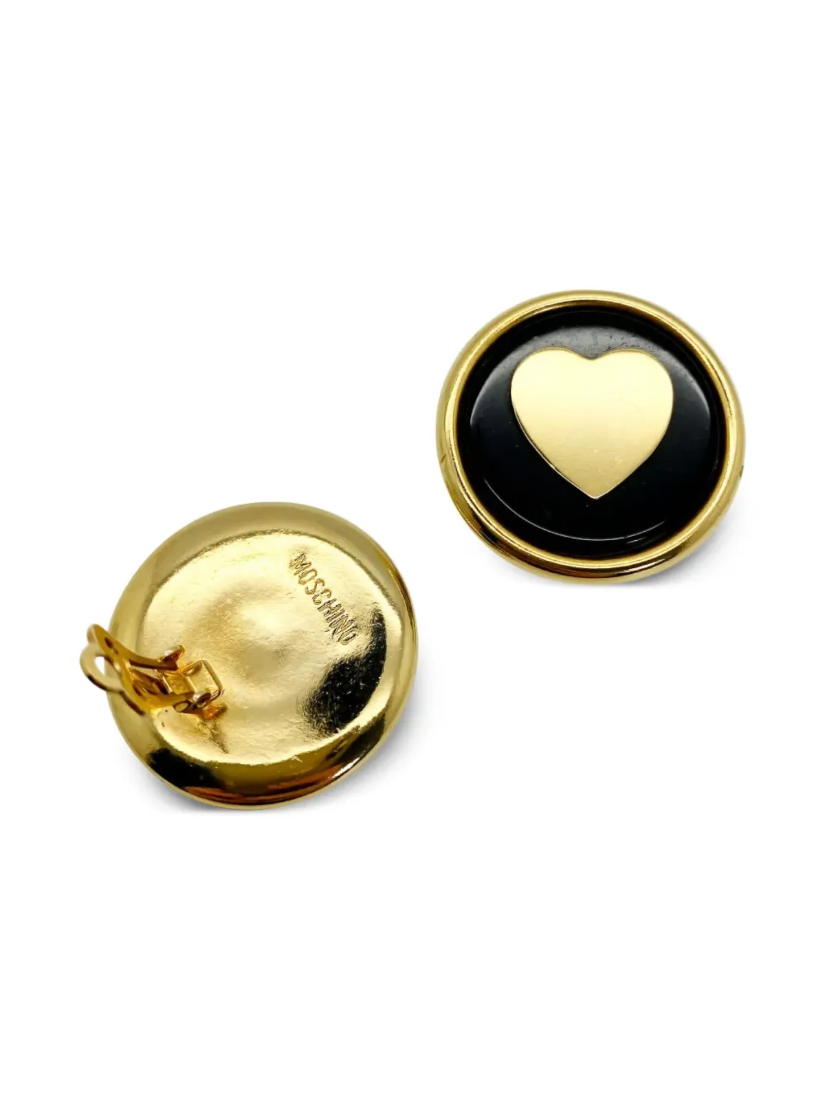 Jennifer Gibson Jewellery 1980年代 Moschino ハートイヤリング - ゴールド - 画像3