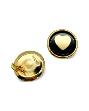 Jennifer Gibson Jewellery 1980年代 Moschino ハートイヤリング - ゴールド - サムネイル3