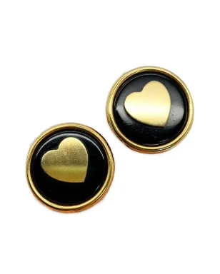 Jennifer Gibson Jewellery 1980年代 Moschino ハートイヤリング - ゴールド - サムネイル4