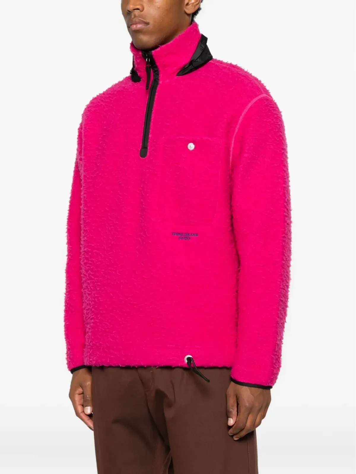 Stone Island ハーフジップ フリース スウェットシャツ - 画像3