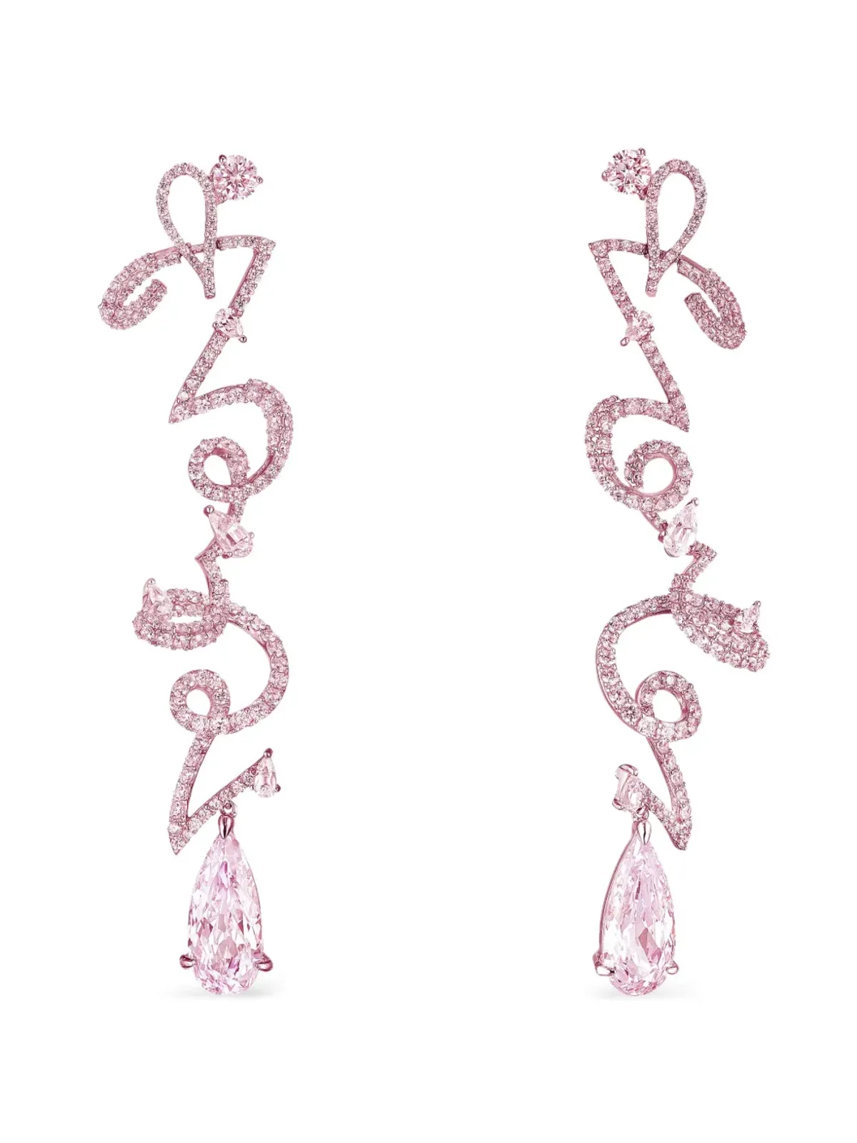 Anabela Chan 14Kローズゴールドと18Kローズゴールド vermeil Script サファイア ピアス - 画像1