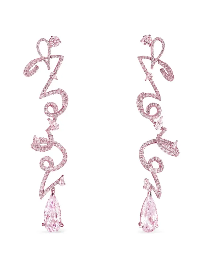 Anabela Chan Anabela Chan 14Kローズゴールドと18Kローズゴールド vermeil Script サファイア ピアスの商品画像