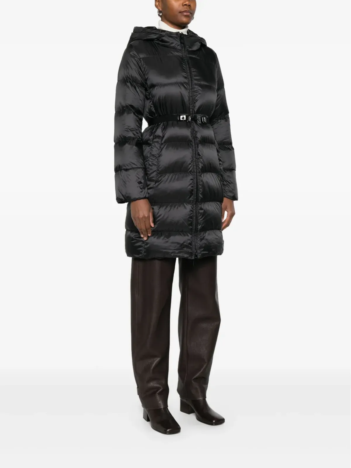 Max Mara フード付きベルトコート - 画像3