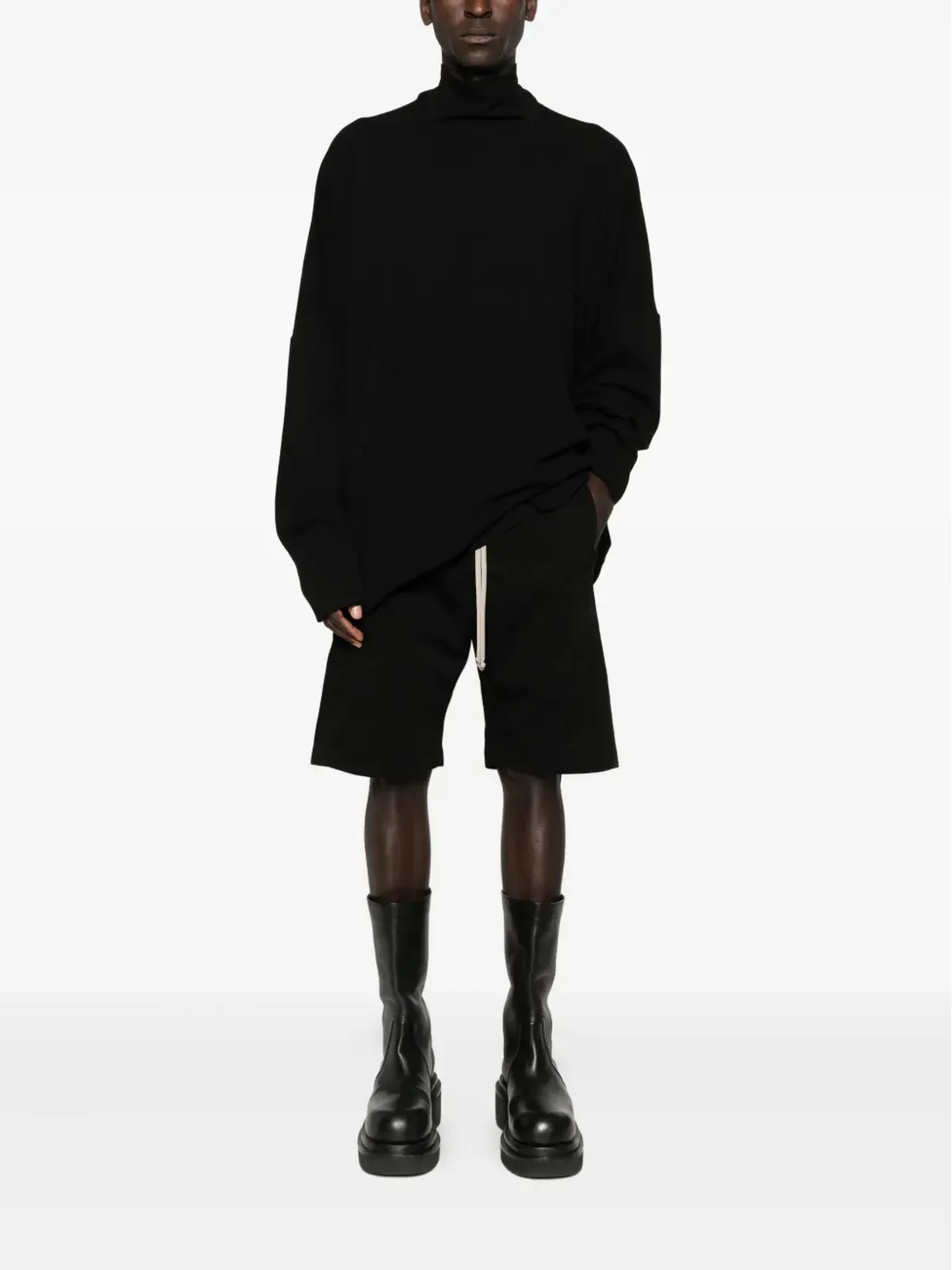 Rick Owens DRKSHDW ボタン留めドローコード付きショーツ - 画像2