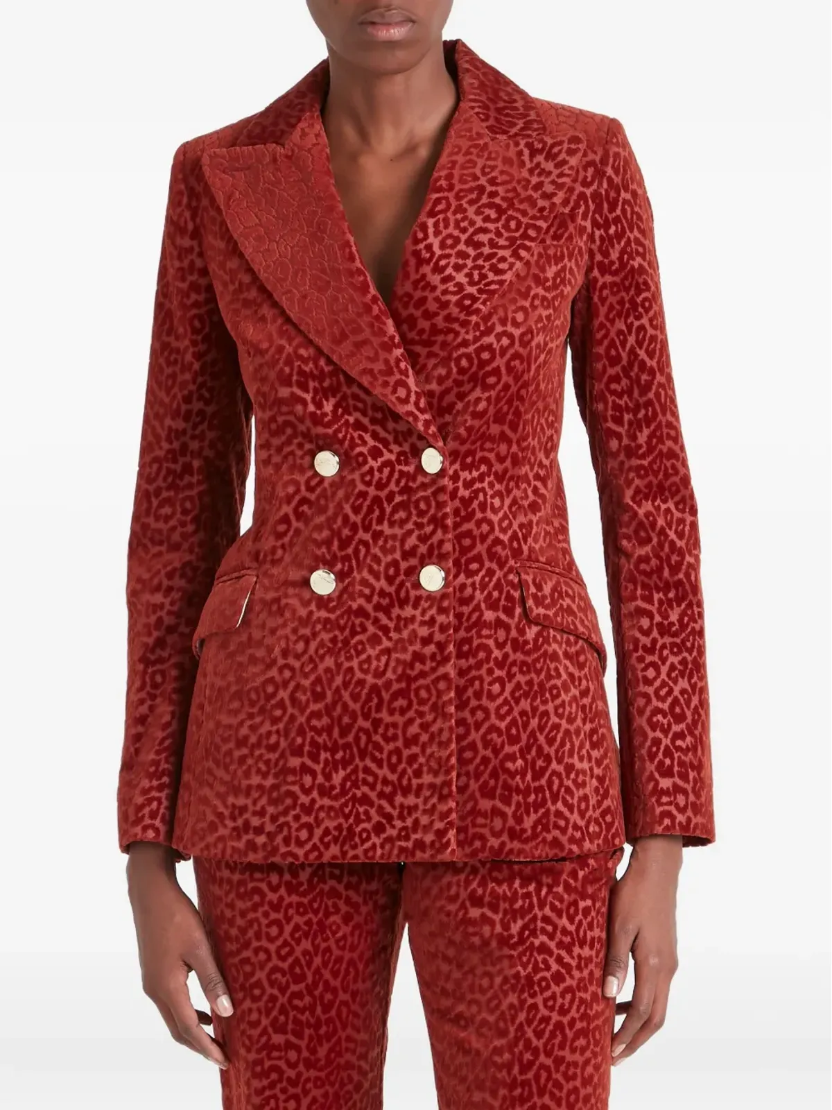 Temperley London レオパード柄ダブルブレストブレザー - 画像2