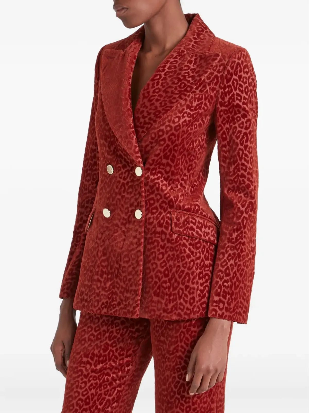 Temperley London レオパード柄ダブルブレストブレザー - 画像3