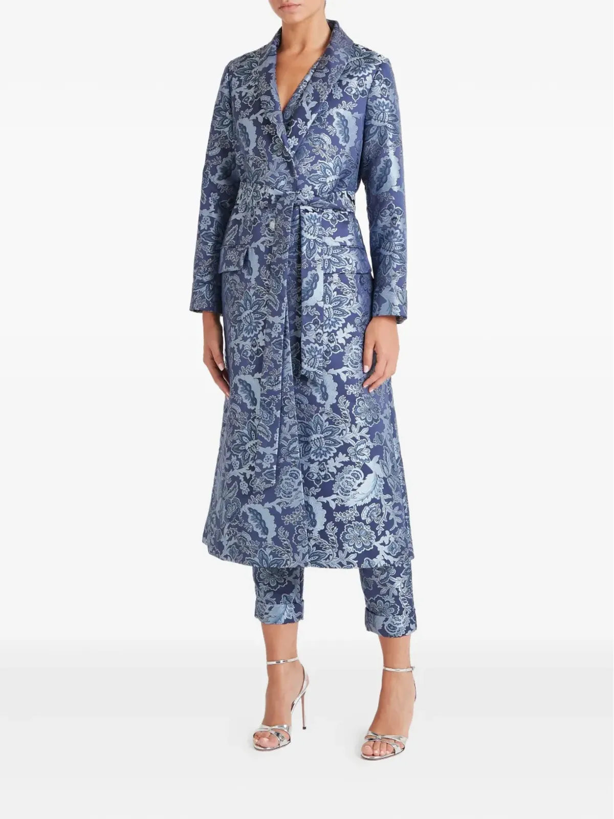 Temperley London フランシス フローラルブロケード ベルト付きコート - 画像3