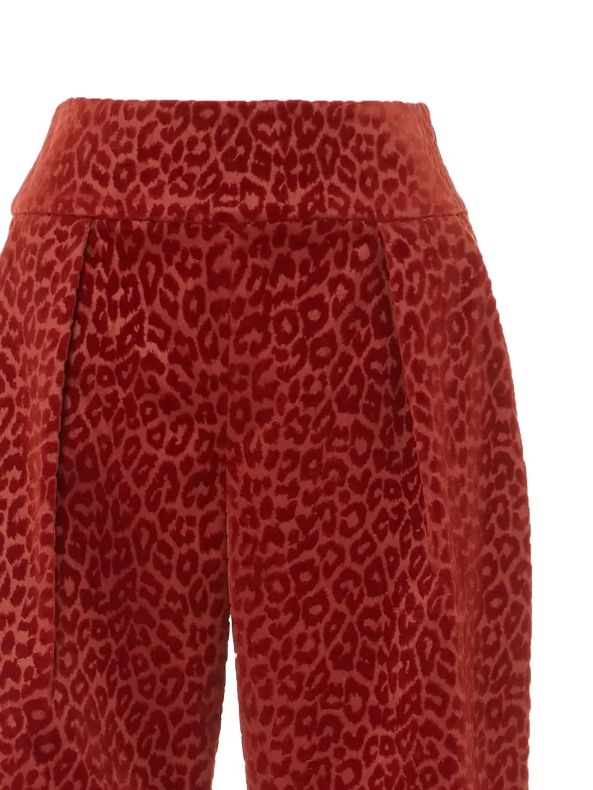 Temperley London プリーツレオパードプリントパンツ - レッド - 画像4