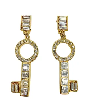 Jennifer Gibson Jewellery 1980年代 Ugo Correani クリスタル装飾 ステートメント イヤリング ゴールド - サムネイル1