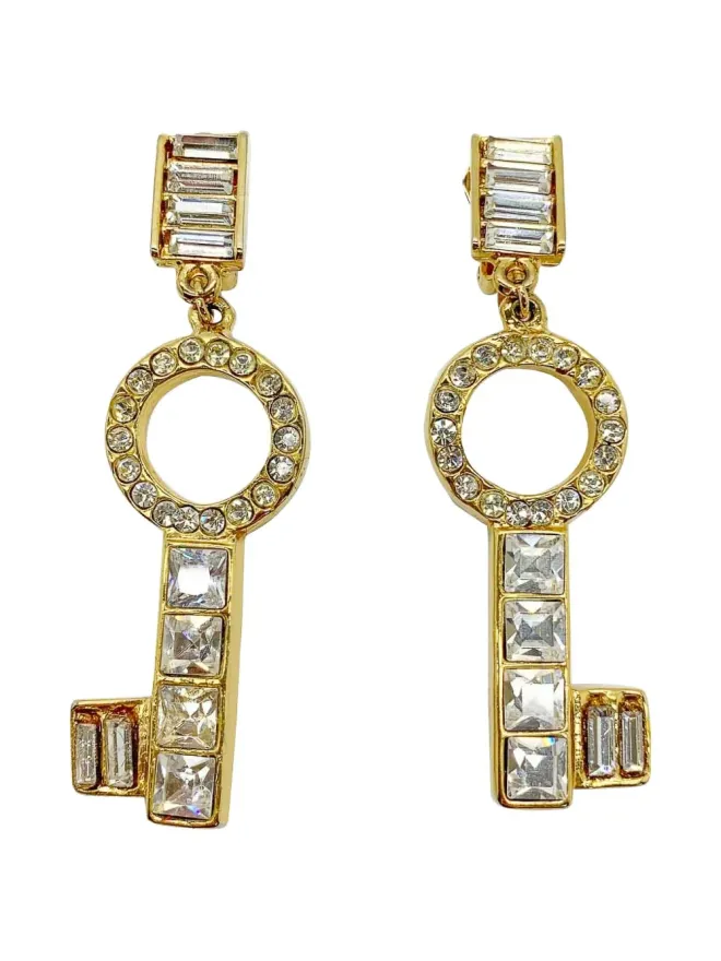 Jennifer Gibson Jewellery Jennifer Gibson Jewellery 1980年代 Ugo Correani クリスタル装飾 ステートメント イヤリング ゴールドの商品画像