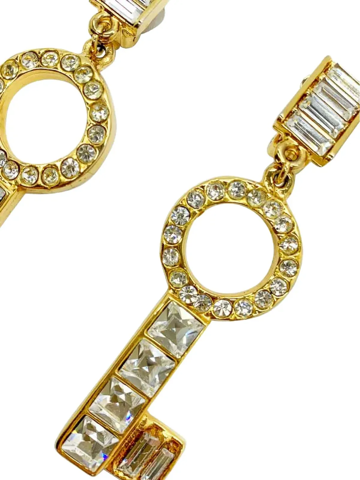 Jennifer Gibson Jewellery 1980年代 Ugo Correani クリスタル装飾 ステートメント イヤリング ゴールド - 画像2