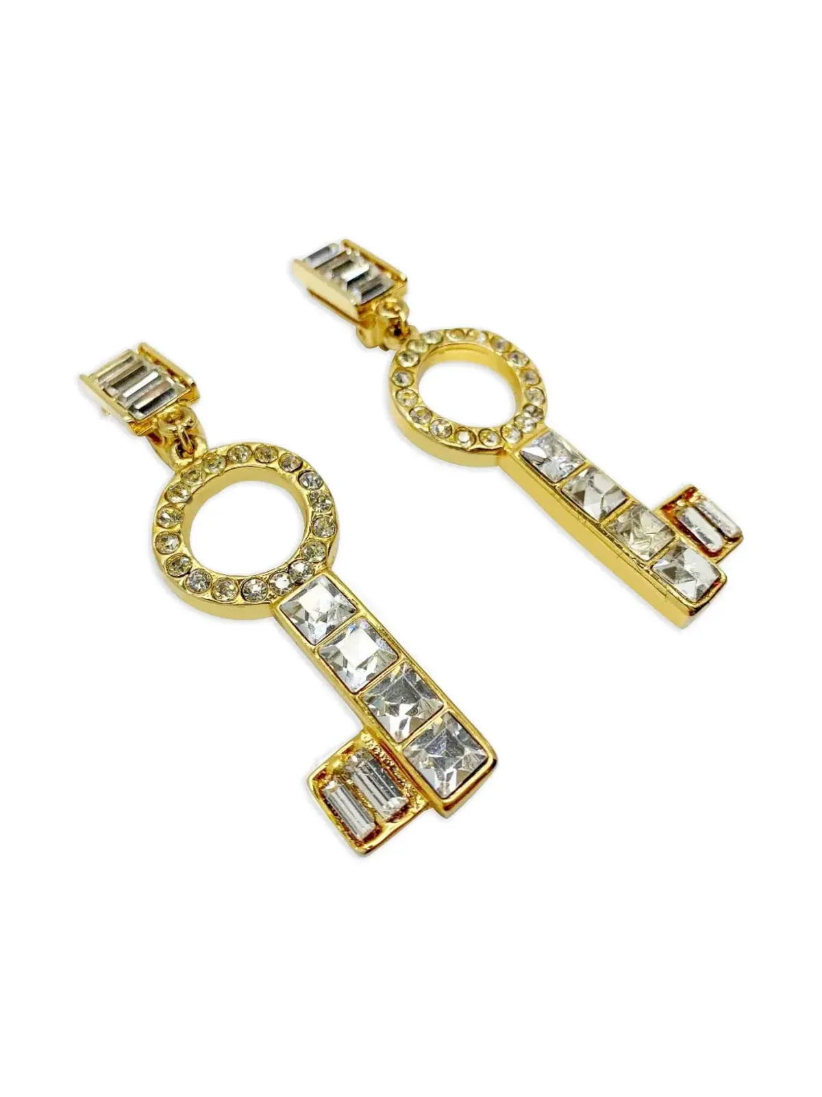 Jennifer Gibson Jewellery 1980年代 Ugo Correani クリスタル装飾 ステートメント イヤリング ゴールド - 画像3