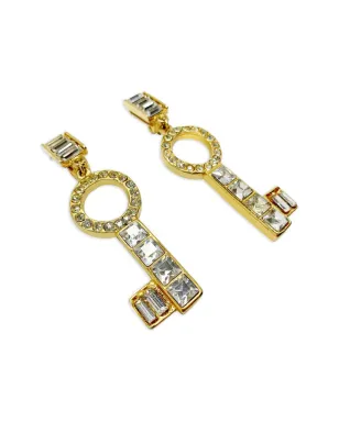 Jennifer Gibson Jewellery 1980年代 Ugo Correani クリスタル装飾 ステートメント イヤリング ゴールド - サムネイル3