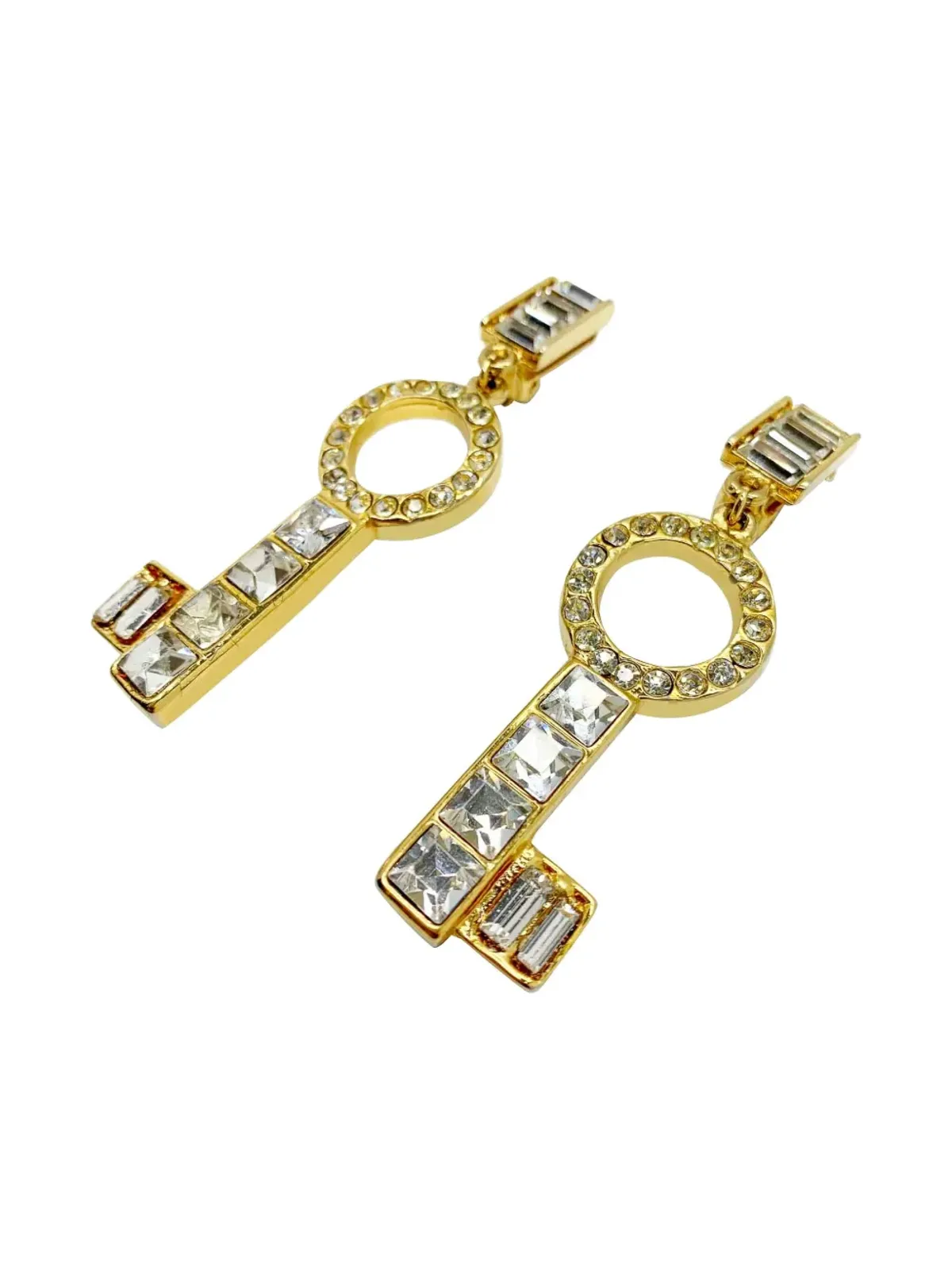 Jennifer Gibson Jewellery 1980年代 Ugo Correani クリスタル装飾 ステートメント イヤリング ゴールド - 画像4