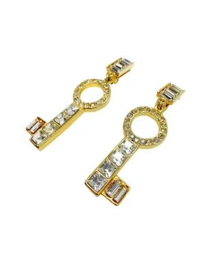 Jennifer Gibson Jewellery 1980年代 Ugo Correani クリスタル装飾 ステートメント イヤリング ゴールド - サムネイル4