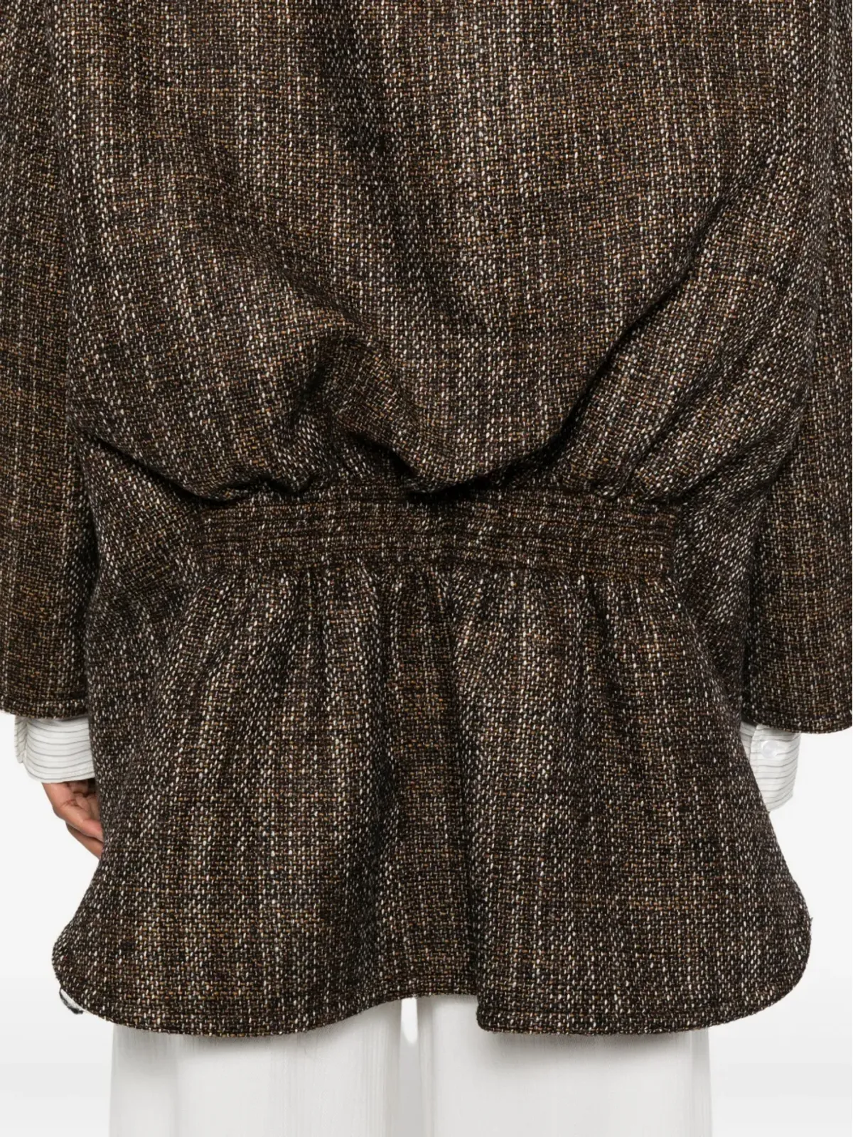 FENDI ツイード襟付きコート（ブラウン） - 画像5