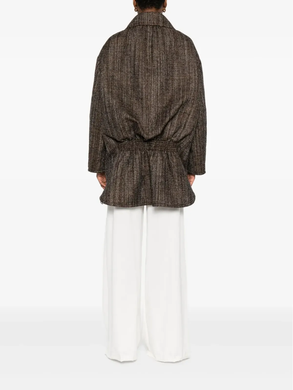 FENDI ツイード襟付きコート（ブラウン） - 画像4
