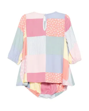 Stella McCartney Kids patchwork bird-applique dress - Blue - サムネイル2