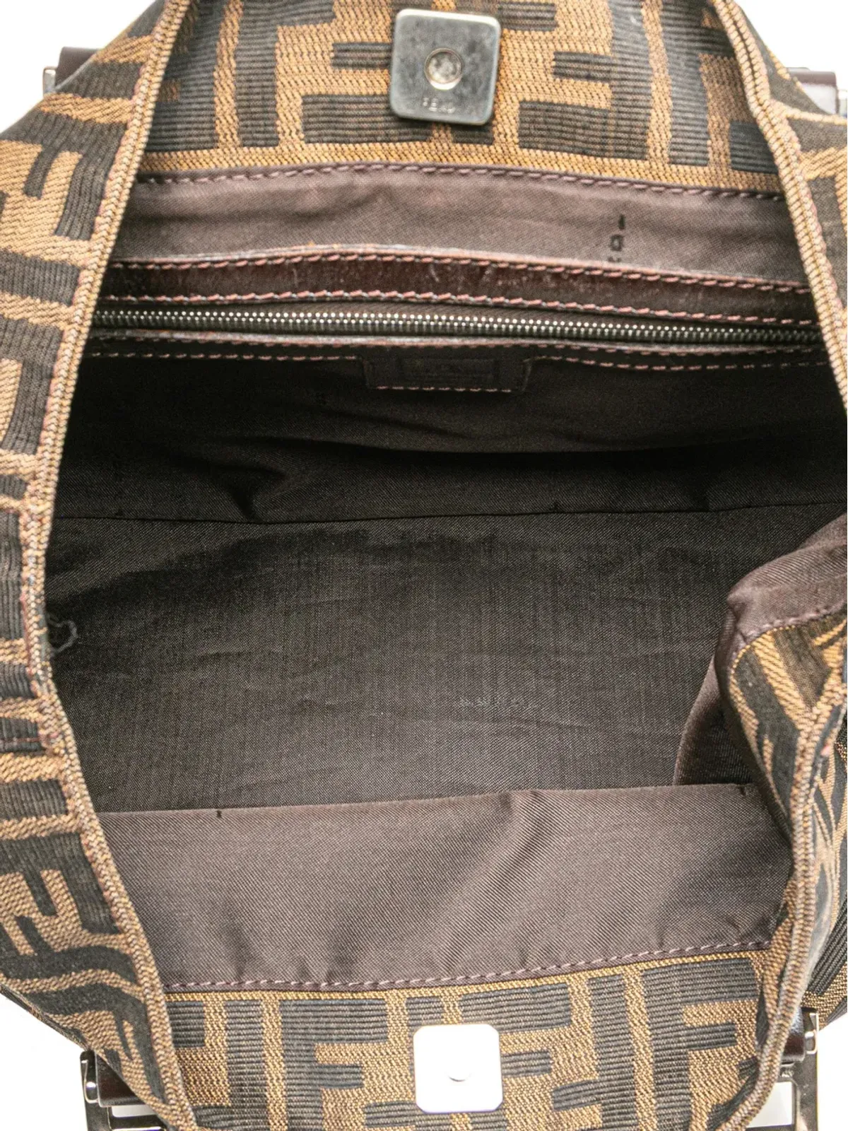 Fendi Pre-Owned ビンテージ 20世紀 Zucca キャンバス ツインズ トートバッグ ブラウン - 画像5
