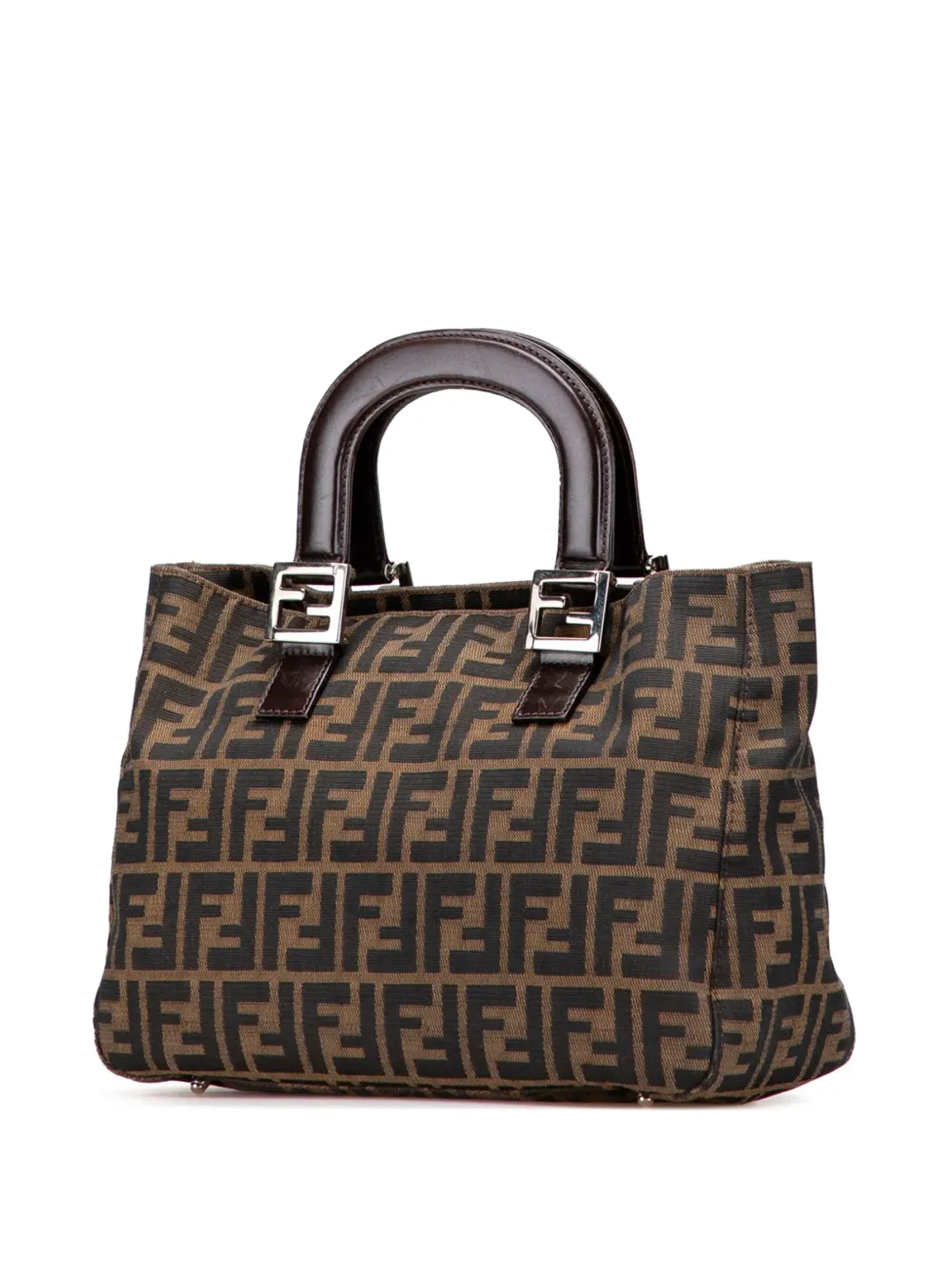 Fendi Pre-Owned ビンテージ 20世紀 Zucca キャンバス ツインズ トートバッグ ブラウン - 画像3