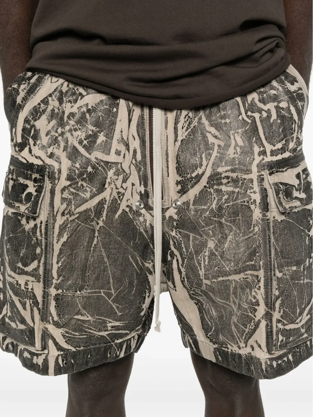 Rick Owens DRKSHDW 洗い加工カーゴショーツ - ブラック - 画像5