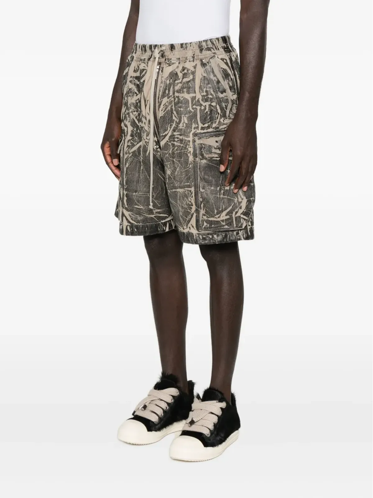 Rick Owens DRKSHDW 洗い加工カーゴショーツ - ブラック - 画像3