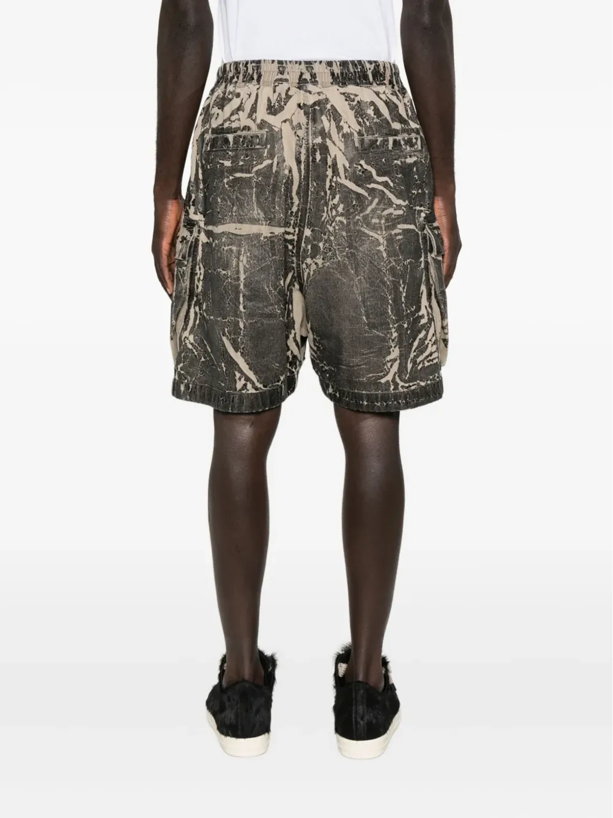 Rick Owens DRKSHDW 洗い加工カーゴショーツ - ブラック - 画像4