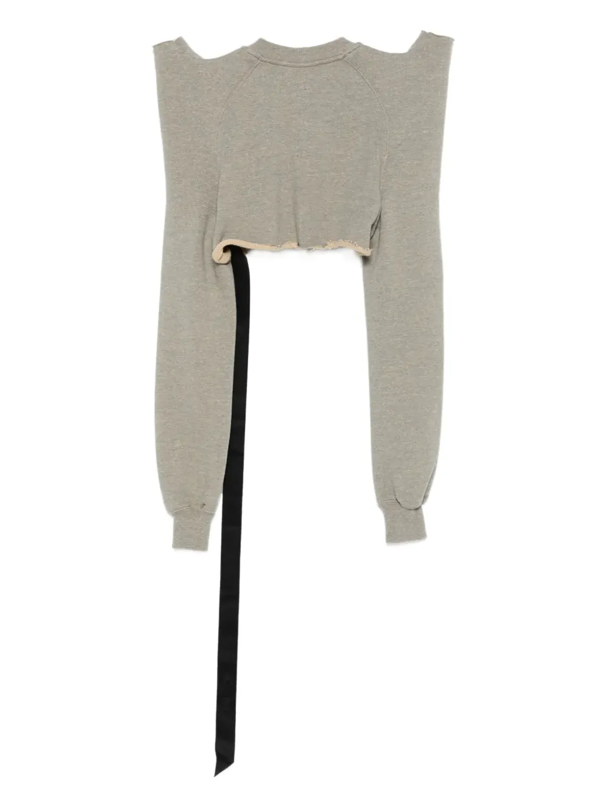 Rick Owens DRKSHDW ほつれヘム ラグランスリーブ トップ - グレー - 画像2