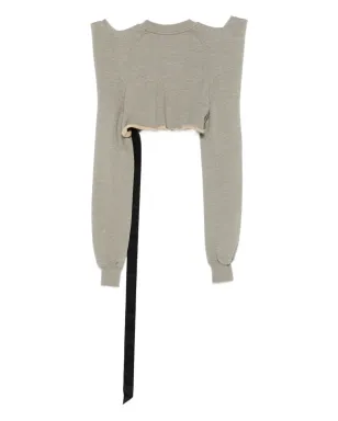 Rick Owens DRKSHDW ほつれヘム ラグランスリーブ トップ - グレー - サムネイル2