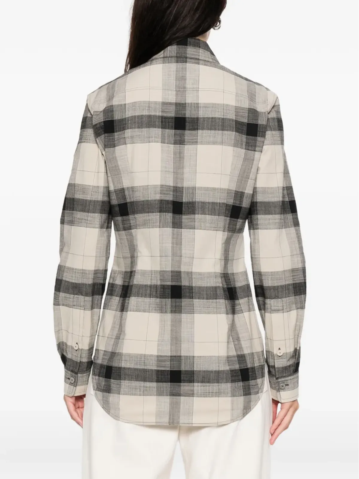 CALVIN KLEIN COLLECTION チェック柄ボタン留めScarlettシャツ - 画像4
