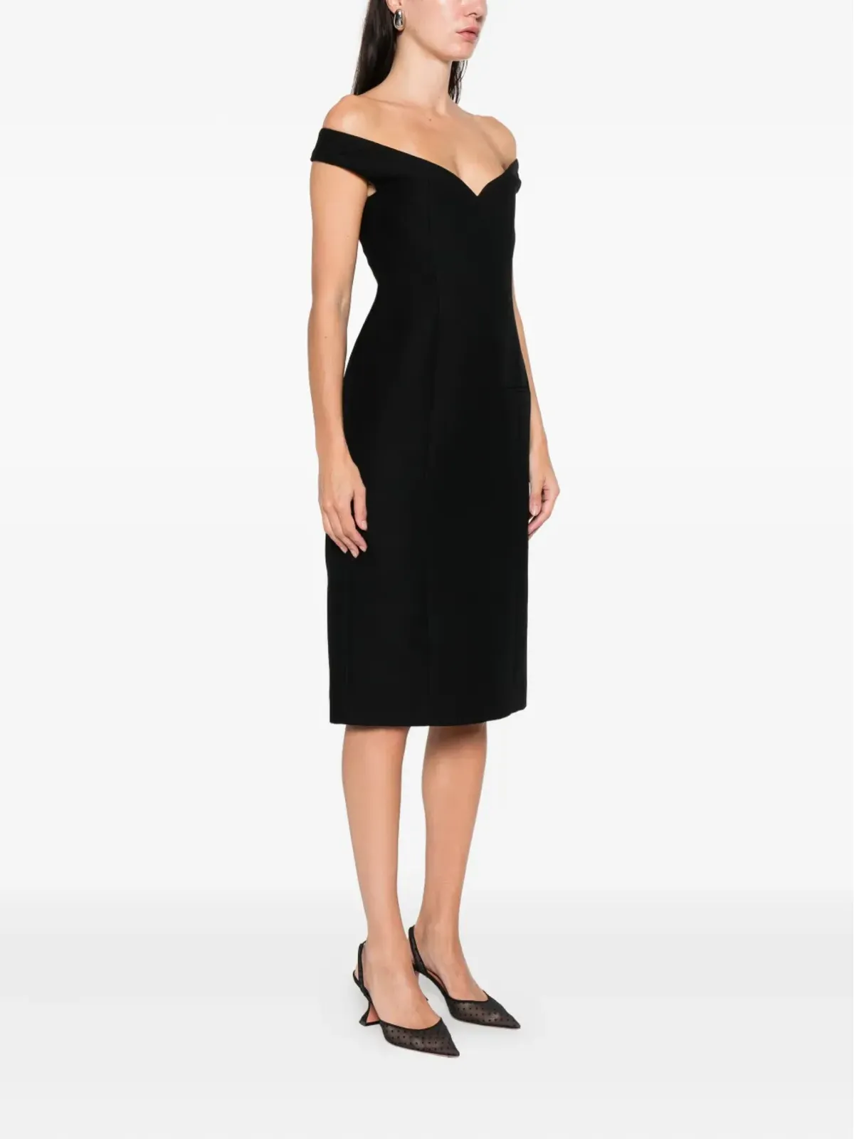 CALVIN KLEIN COLLECTION Vネック ノースリーブ ドレス - 画像3