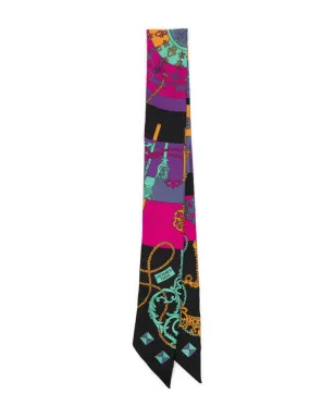 Hermès Pre-Owned Silk Tours de Cles Twilly Noir Fuchsia Vert - Black - サムネイル1