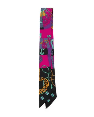 Hermès Pre-Owned Silk Tours de Cles Twilly Noir Fuchsia Vert - Black - サムネイル2