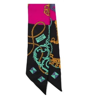 Hermès Pre-Owned Silk Tours de Cles Twilly Noir Fuchsia Vert - Black - サムネイル3