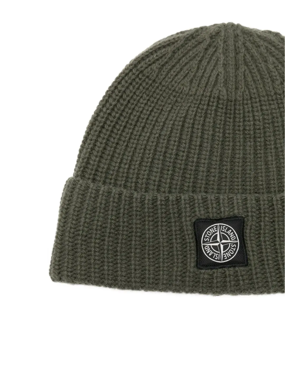 Stone Island リブ編みロゴパッチビーニー - 画像3