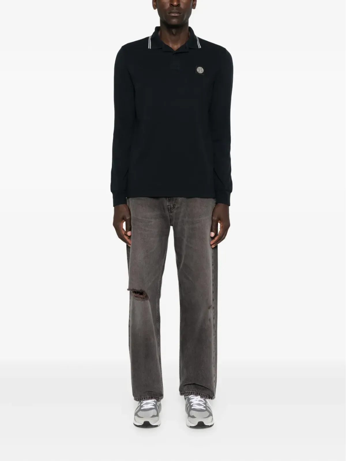 Stone Island ロングスリーブポロシャツ ブルー - 画像2