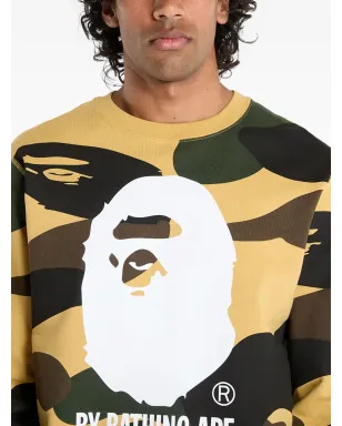 A BATHING APE カモフラージュプリント クルーネック スウェットシャツ - イエロー - サムネイル5