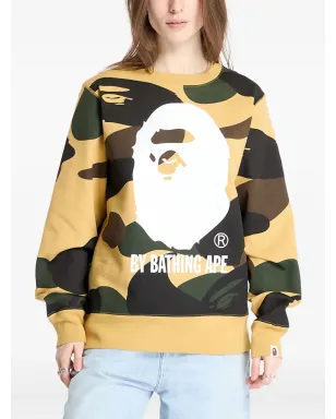A BATHING APE カモフラージュプリント クルーネック スウェットシャツ - イエロー - サムネイル3
