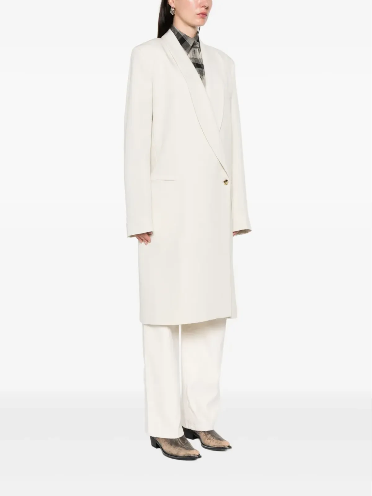 CALVIN KLEIN COLLECTION エブリン ショールカラー コート - 画像3