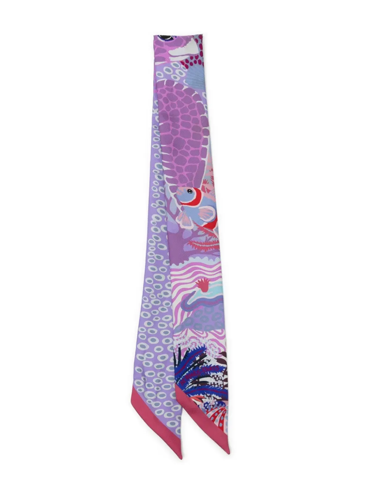 Hermès Pre-Owned Silk Under The Waves Twilly Framboise Parme Rouge - Purple - 画像1