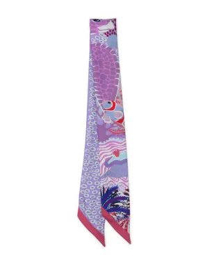 Hermès Pre-Owned Silk Under The Waves Twilly Framboise Parme Rouge - Purple - サムネイル1