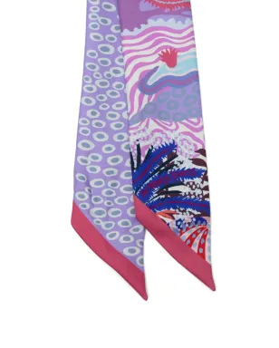 Hermès Pre-Owned Silk Under The Waves Twilly Framboise Parme Rouge - Purple - サムネイル3