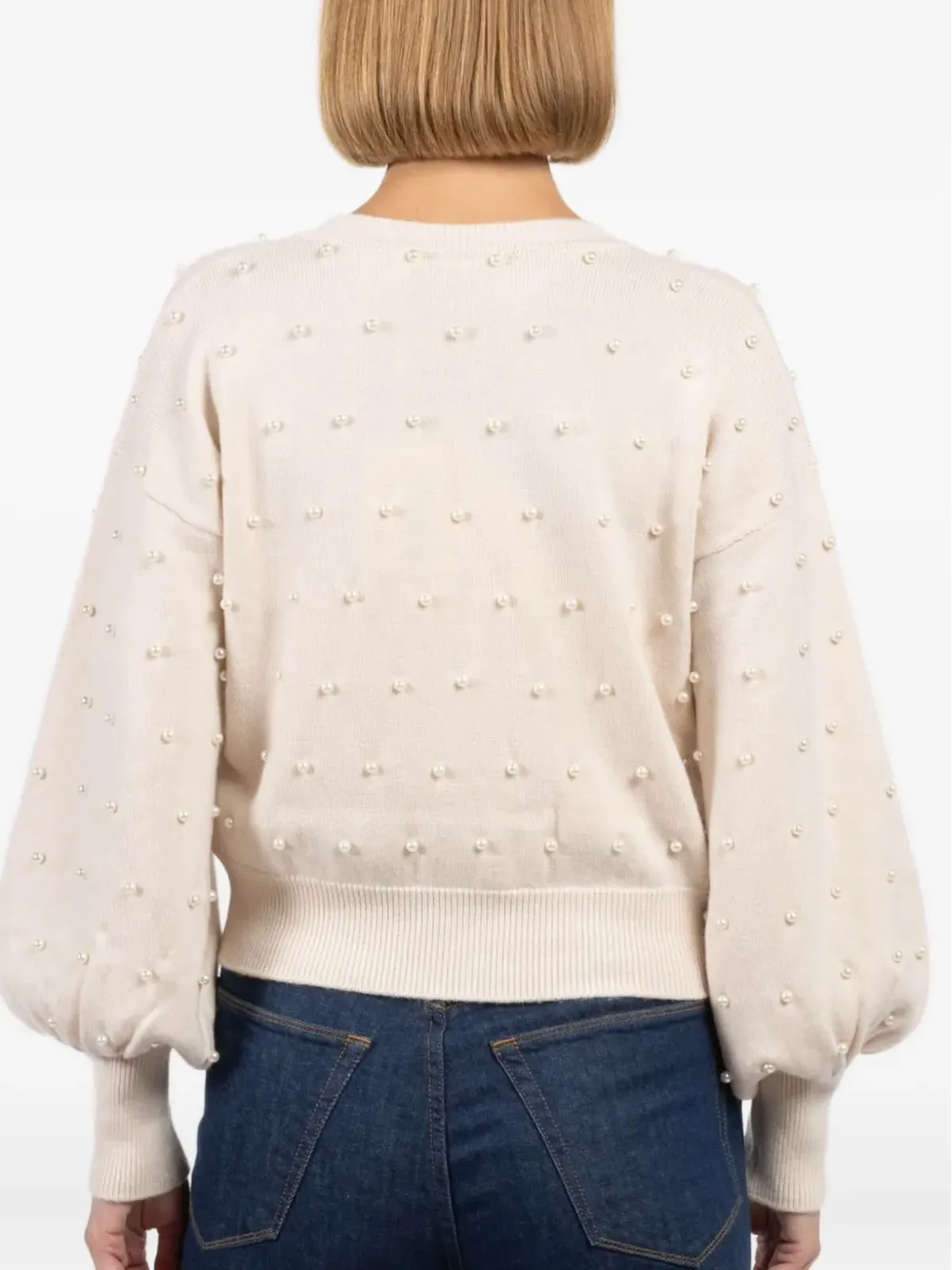ZIMMERMANN パール装飾 バルーンスリーブ カーディガン - ホワイト - 画像5