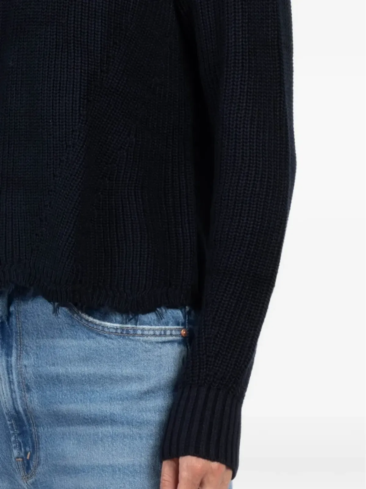 Autumn Cashmere ほつれヘムリブニットセーター - 画像5