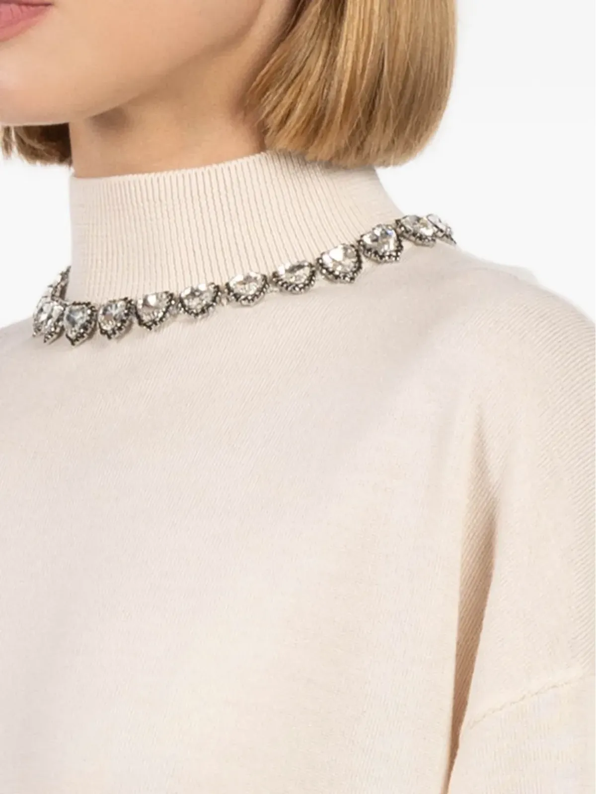ZIMMERMANN クリスタル装飾ハイネックセーター - ホワイト - 画像4