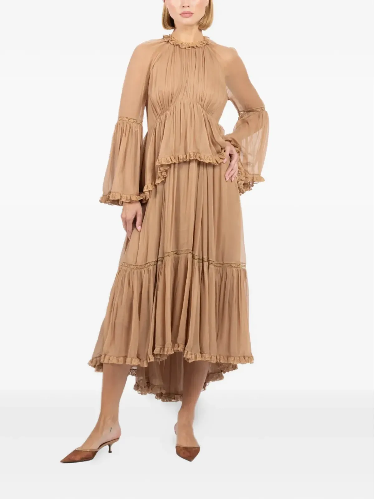 ZIMMERMANN ヒプノティック アシンメトリックヘム ミディドレス - 画像2