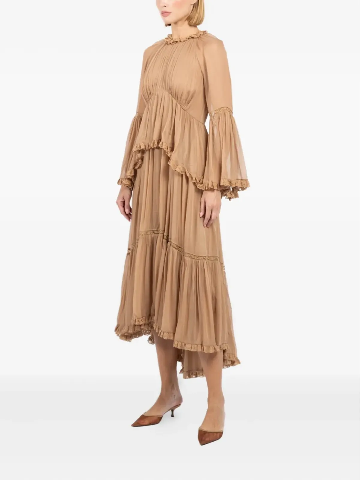 ZIMMERMANN ヒプノティック アシンメトリックヘム ミディドレス - 画像3