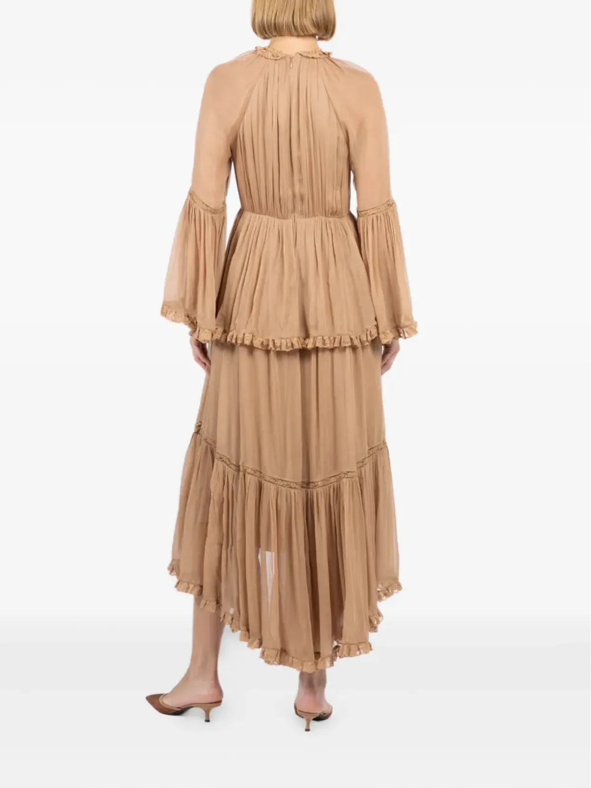 ZIMMERMANN ヒプノティック アシンメトリックヘム ミディドレス - 画像4